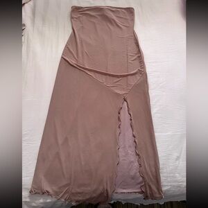 Urban Outfitters Brown Asymmetrical Maxi Dress with Slit